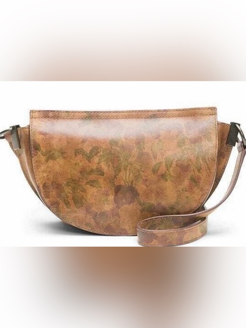 Frye Charlie Small Crossbody bag tan/brown floral print MSRP $228.00. (LIKE NEW)